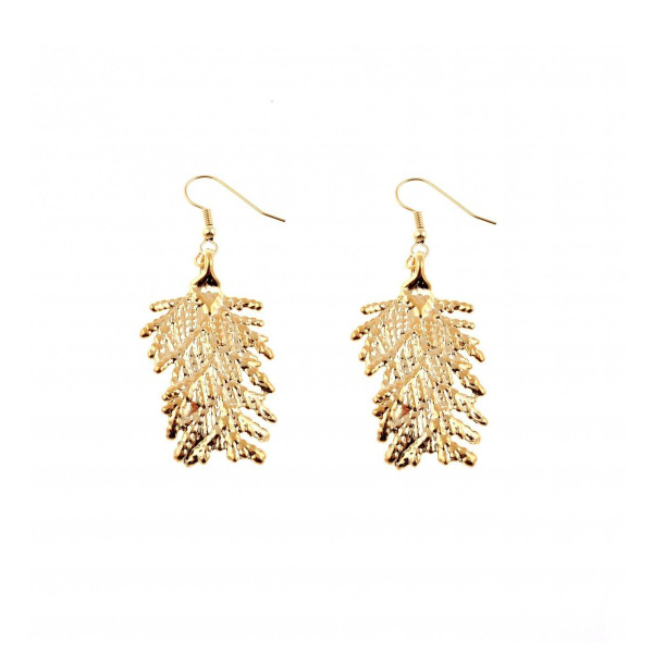 Серьги листья Ester Bijoux Тис LF28C-G BR