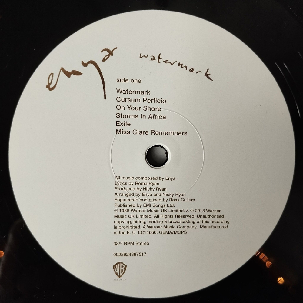 Винтажная виниловая пластинка LP Enya Watermark (EU 2018)