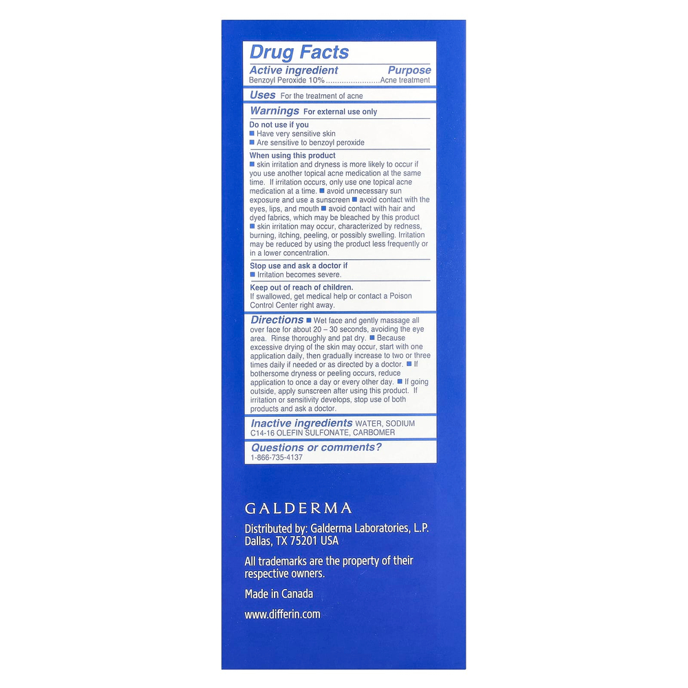 Cetaphil, Differin®, пенка для умывания с максимальной эффективностью, 148 мл (5 жидк. Унций)