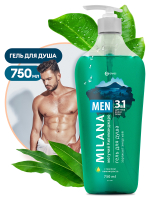 БХ Гель для душа могучий Килиманджаро с маслом лемонграсса Grass Milana Men  (750мл)