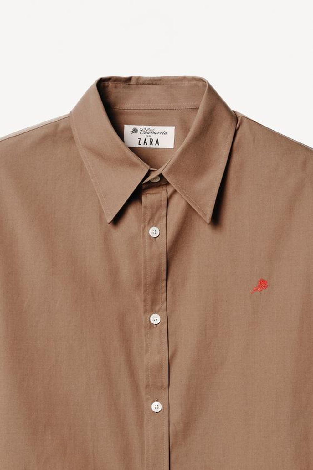 ZARA X WILLY CHAVARRIA ХЛОПЧАТОБУМАЖНАЯ РУБАШКА СВОБОДНОГО КРОЯ, ЦВЕТ ВЕРБЛЮЖЬЕЙ ШЕРСТИ