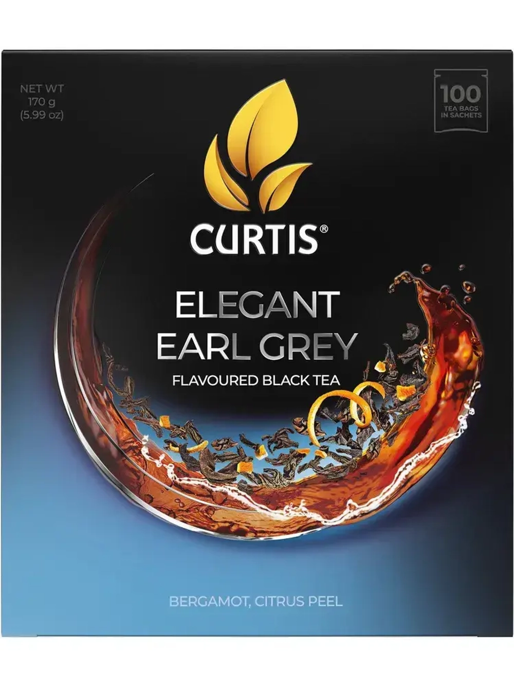 Чай в пакетиках чёрный Curtis Elegant Earl Grey, 100 шт