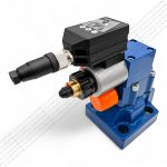 DBEME20-7X/50Y-8G24K31A1M - Пропорциональный предохранительный клапан со встроенным усилителем (OBE), Ду25, 0–10 В, регулировка давления до 50 бар, сигнал управления 0–10 В, катушка 800 мА