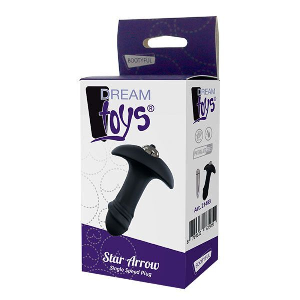 Черный анальный вибромассажер STAR ARROW - 11 см. (Цвет: черный)