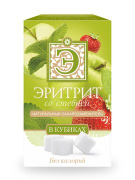 Эритрит со стевией в КУБИКАХ ТМ Фруктовое Счастье, 250г.