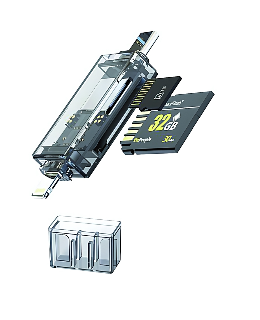 Картридер WALKER WCD-71 (SD/micro SD), Type-C-Lightning