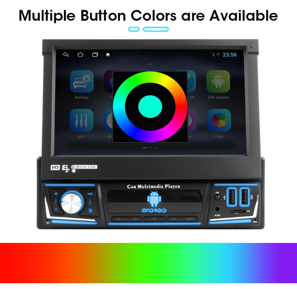 Автомагнитола DVD 1Din Pro.Pioneer S-7703 (7"выездной экран)