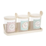 Набор ёмкостей Ассорти 1л на полке, бежевый (комплект 9 шт)