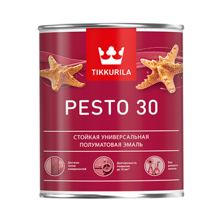 TIKKURILA PESTO 30 Стойкая универсальная полуматовая эмаль, база A, 0,9 л