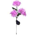 Светильник на солн.батарее (фигура на спице с подсветкой) «Кустовая гортензия» 75 см, Сиреневый (свечение белое)