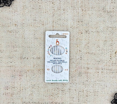 Иглы ручные для бисера с цветным ушком "PONY" 07880 №10, 6 игл