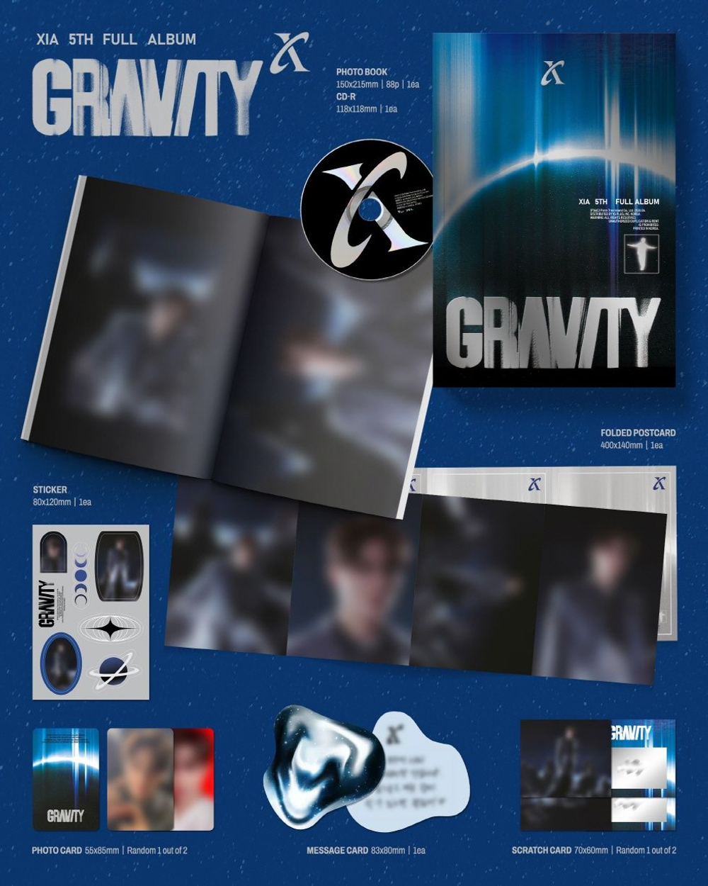 (ПРЕДЗАКАЗ) Альбом XIA (KIM JUN SU) - GRAVITY 5th Full Album 2 Version (COSMIC + ORBIT VER.) SET