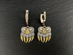 Серьги "Лапа медвежья"