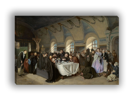 "Трапеза", Перов Василий Григорьевич, картина (репродукция)