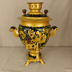 Самовар электрический трехлитровый с художественной росписью «Золотые узоры»