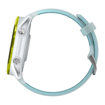 Спортивные часы Garmin Forerunner 570, 47 мм, силиконовый ремешок цвета «полупрозрачный серый»/бирюзовый Ярко-жёлтый алюминиевый безель, AMOLED-дисплей с Gorilla Glass 3. Ремешок с классической застёжкой — на запястье обхватом 135–205 мм