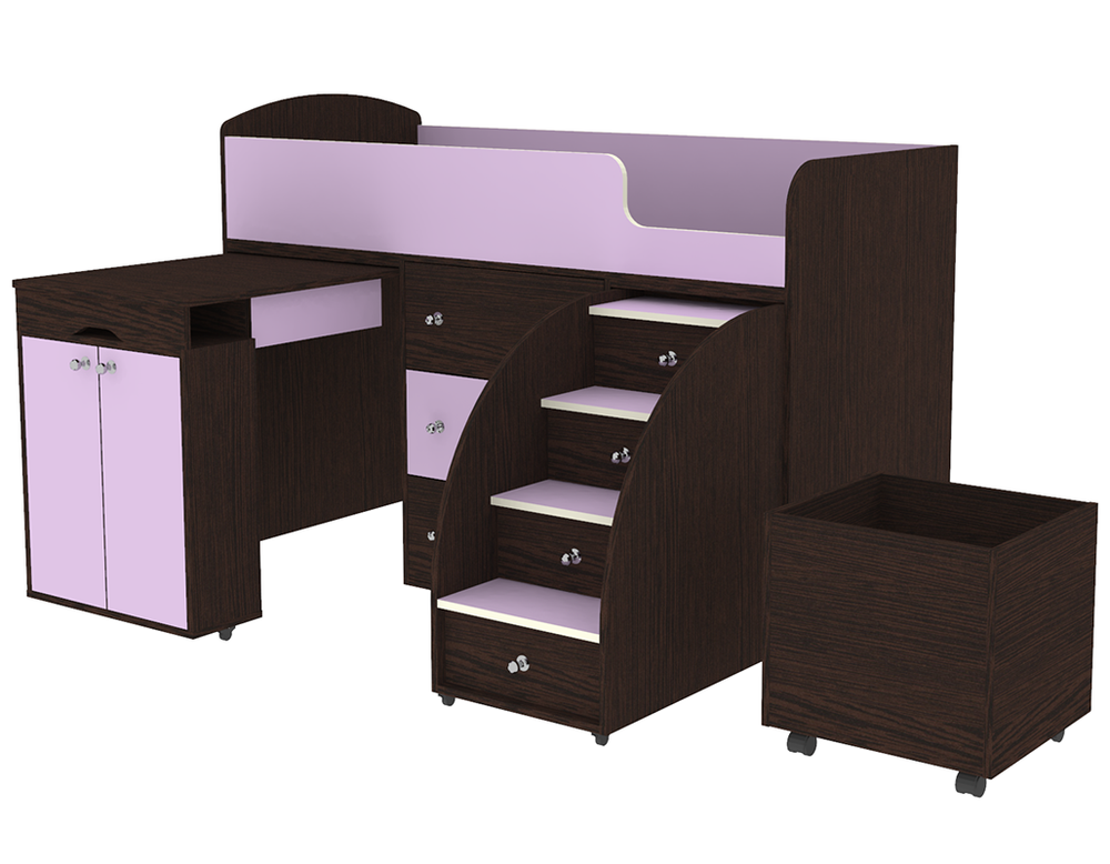 Кровать-чердак КарИВи Малыш Венге Ирис