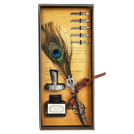 GAEM Набор подарочный: ручка перьевая, 5 наконечников, чернильница, держатель, L11,5 W26 H4,5 см