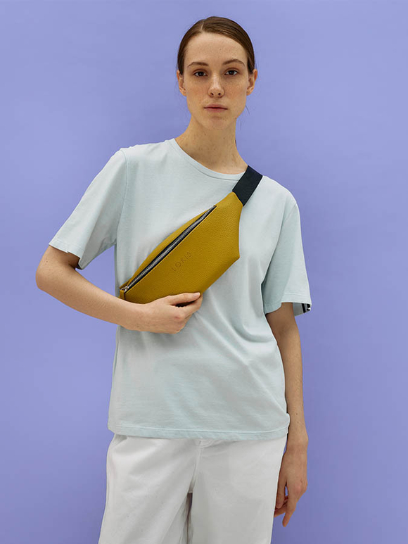 сумка поясная горчичная эко