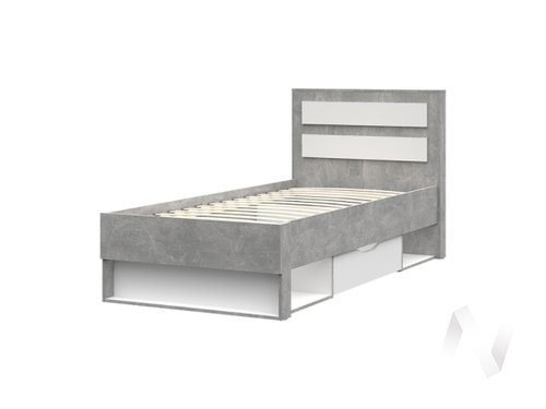 Кровать 0.9х2.0 КР 01 МС Денвер (ателье светлое/белый)