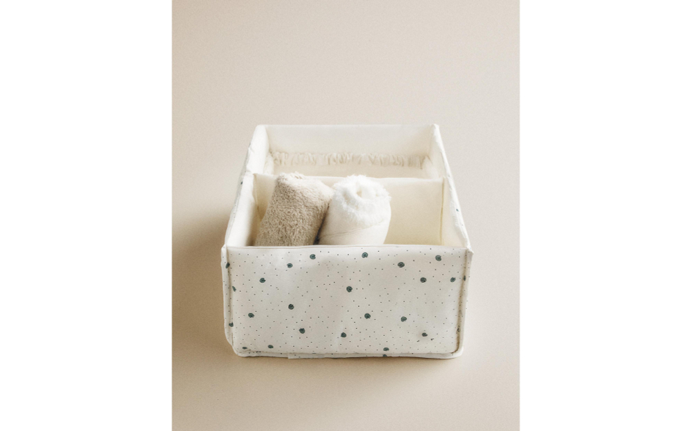 Zara Home Корзина из хлопка, цвет бежевый, 30 см
