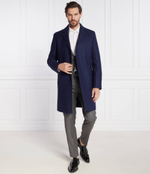 Хлопковое пальто malto HUGO - темно-синий(50501968)