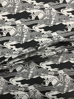 Жаккард шелк с п/э Burberry серый с дизайнерским принтом