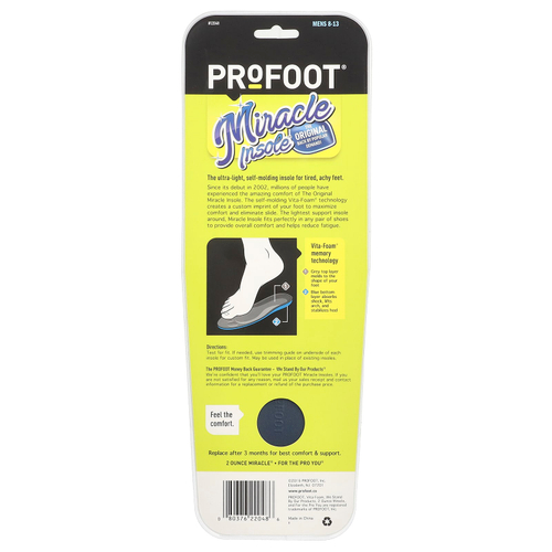 Profoot, Miracle Insole, мужская 8-13, 1 пара