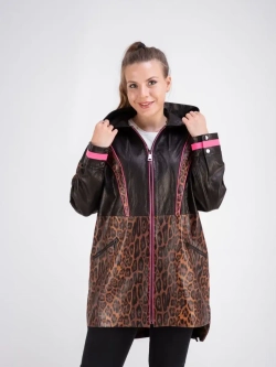 Куртка женская натуральная кожаная с капюшоном Турция