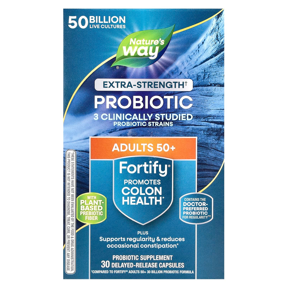Nature's Way, Fortify®, пробиотик, для взрослых старше 50 лет, 50 млрд, 30 капсул с отсроченным высвобождением