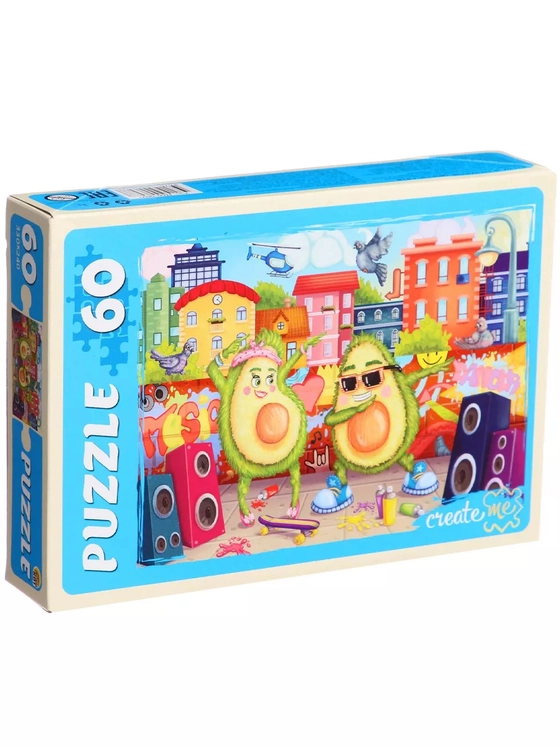 Пазл для детей 3 4 5 6 лет Авокадо город 60 элементов