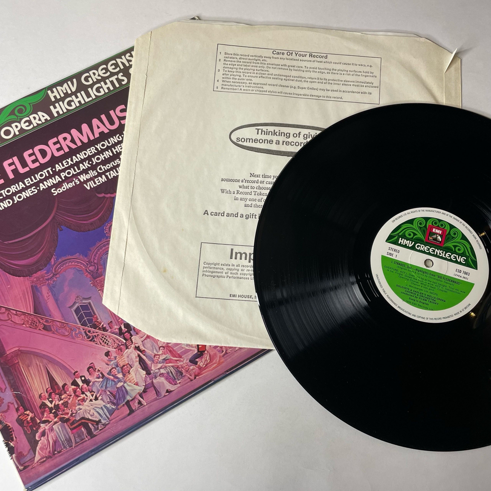 Винтажная виниловая пластинка LP Sadler's Wells Chorus And Orchestra, Vilem Tausky, Johann Strauss Штраус Die Fledermaus Летучая Мышь (Англия 1979)