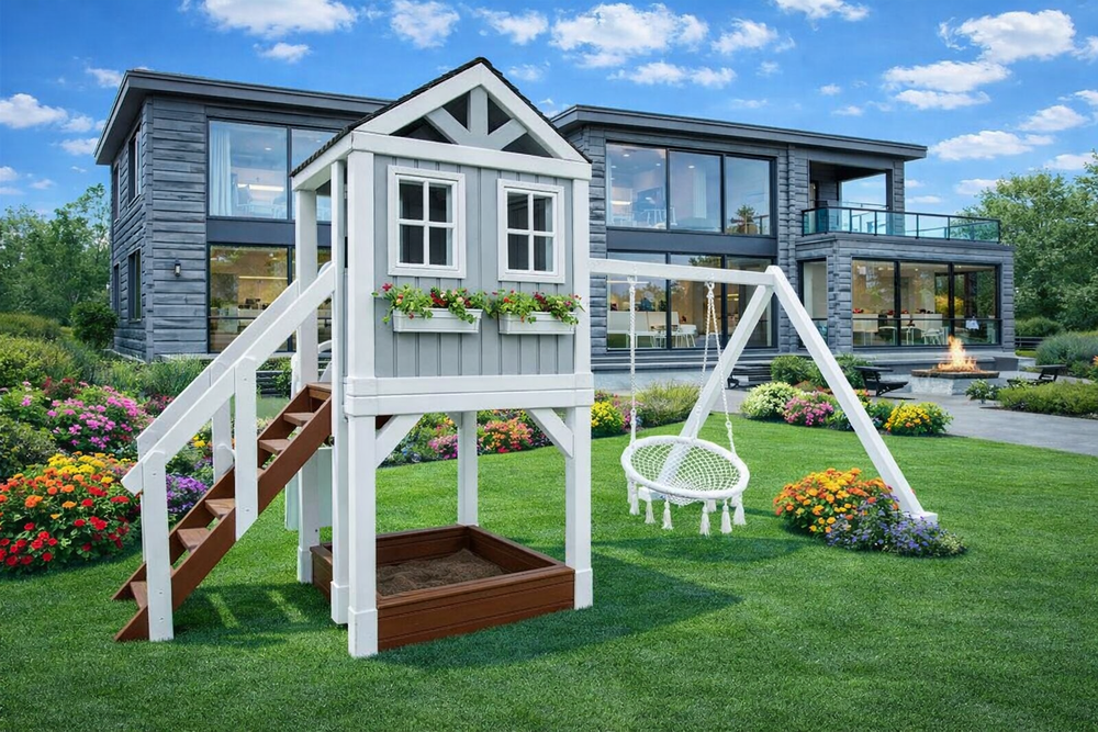 Детский домик с качелями "Прованс" моедель-3