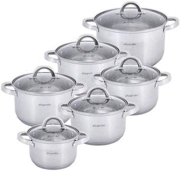 Набор кастрюль 12 предметов Kamille KM-5638S из нержавеющей стали