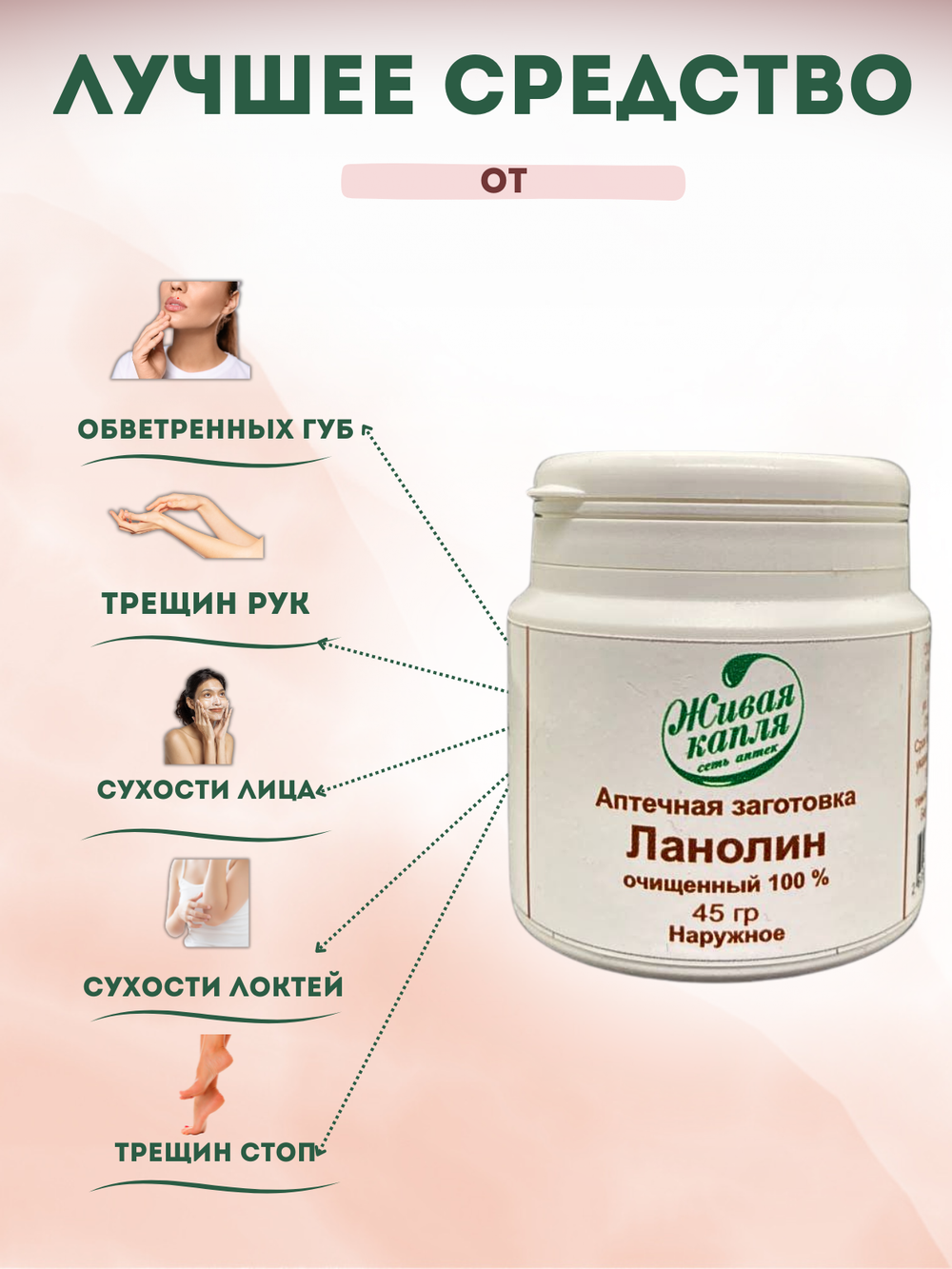 ЛАНОЛИН ОЧИЩЕННЫЙ 100% 45 г
