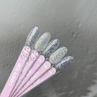 Y.me Top Candy 03 (глянцевый с белыми палочками), 14 мл.