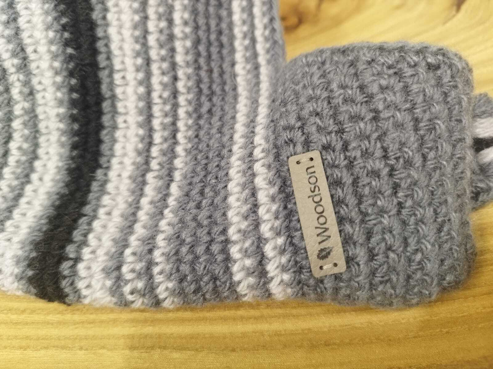 Шапка вязаная для бани Woodson Viking, серая, 2 косички