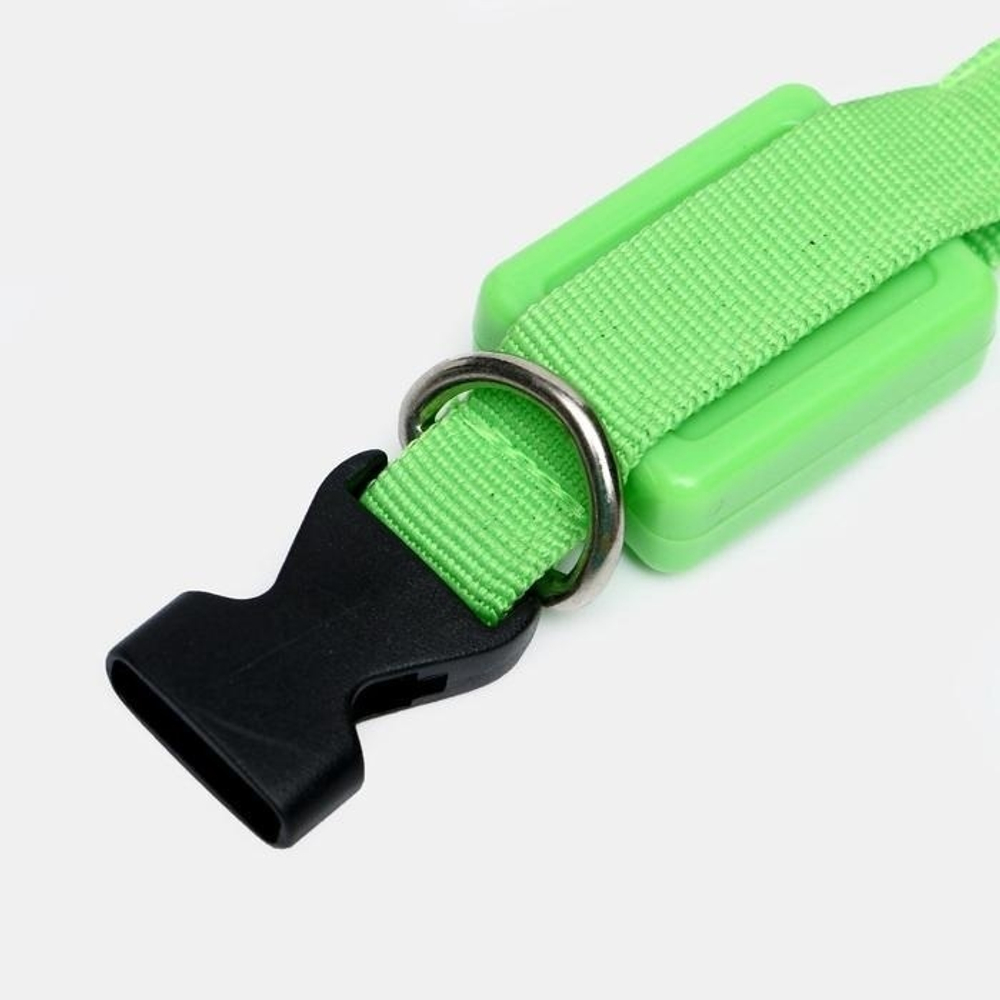 Ошейник светящийся узкий для небольших собак, 3 режима, 26см, Зеленый