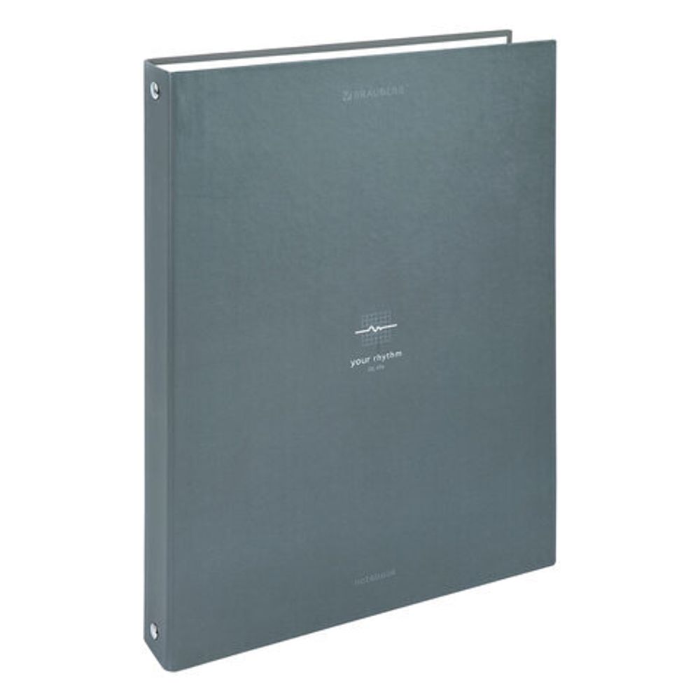 Тетрадь на кольцах БОЛЬШАЯ А4, 215х305 мм, 100 л., твердый картон, клетка, BRAUBERG, "Rhythm", 405407