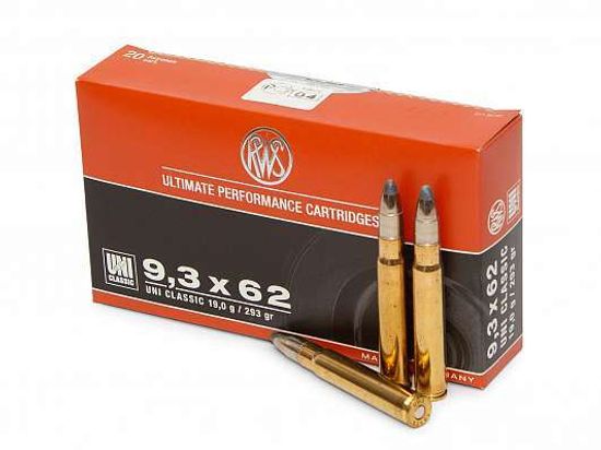 Патрон нарезной RWS калибра 9,3х62 Uni Classic 19 гр.