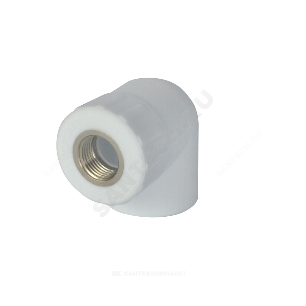 Угольник PP-R комбинированный белый Дн 20х3/4" ВР RTP (РосТурПласт) 10791