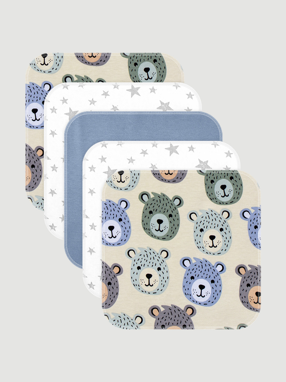 Набор платочков-слюнявчиков Mjölk Grizzly Bears