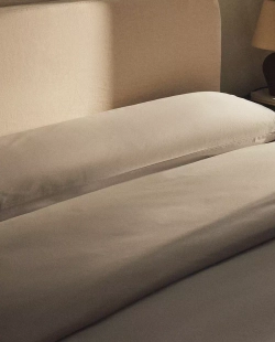 ZARA HOME (200 НИТЕЙ) ПОДОДЕЯЛЬНИК ИЗ ХЛОПКА ПЕРКАЛЬ, СЕРЫЙ