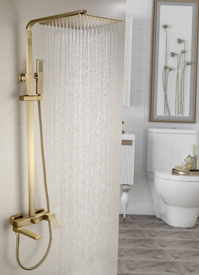 33095-D Однорукий душевой релинг (Мат. Золото)  HansenPRO  (5/1шт)