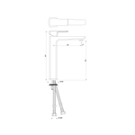 Удлиненный смеситель для раковины Jaquar Kubix Prime KUP-WHM-35005BPM