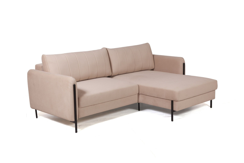 Barcelona диван-кровать с шезлонгом, велюр бежевый