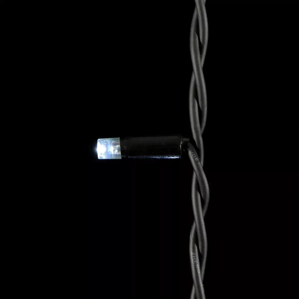 Светодиодный занавес Sealed с супер-мерцанием 2*3 м., 220V., 600 холодных белых LED ламп, черный каучук, Beauty Led (LL602ABL-1-2W)