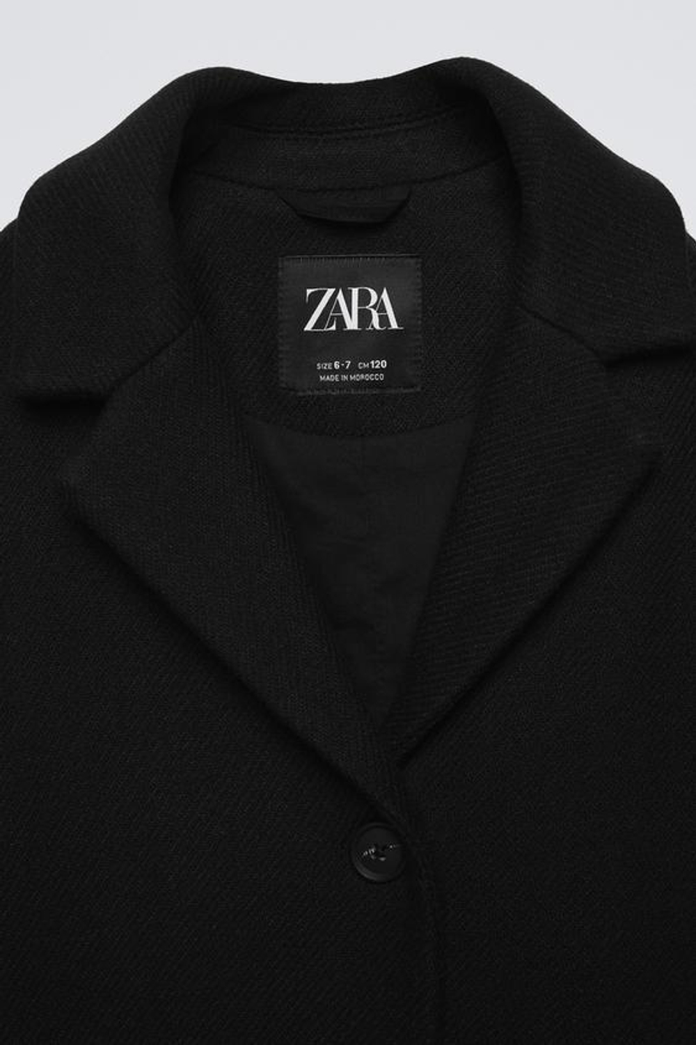 ZARA ПАЛЬТО ИЗ СМЕСОВОЙ ШЕРСТИ, ЧЕРНЫЙ