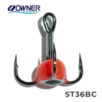 Тройник с флуоресцентной каплей Owner ST36BC "Рыбий глаз", Красный (8шт)