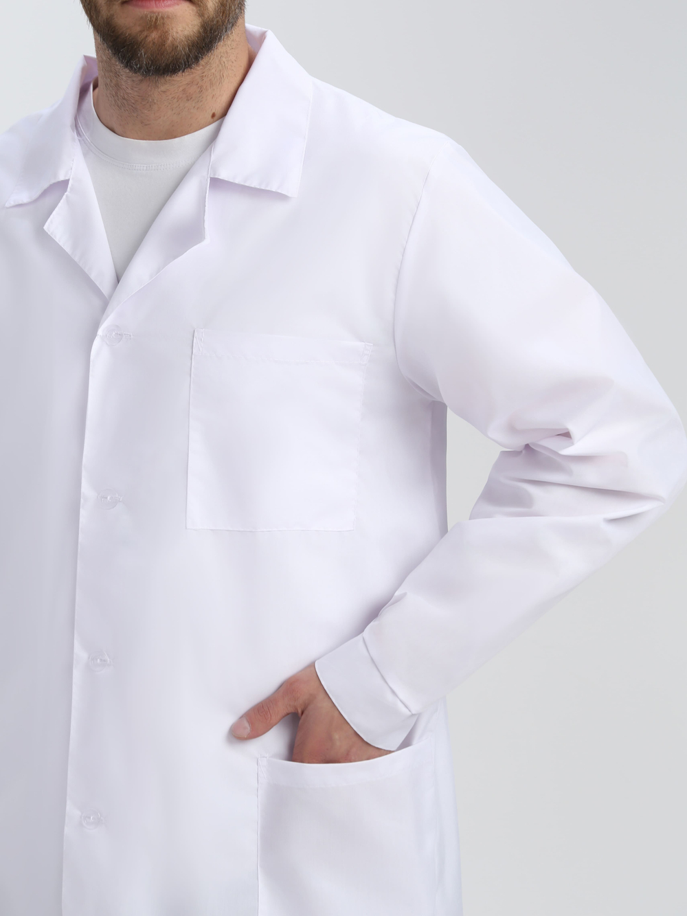 Халат мужской Классика (тк.ТиСи), белый